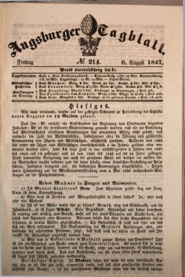 Augsburger Tagblatt Freitag 6. August 1847