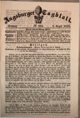 Augsburger Tagblatt Samstag 7. August 1847