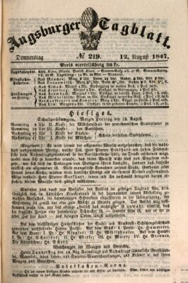 Augsburger Tagblatt Donnerstag 12. August 1847