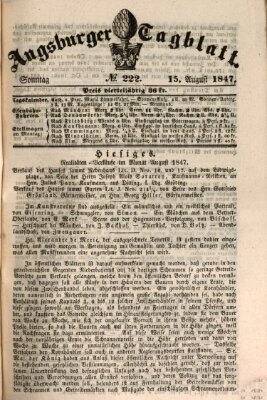 Augsburger Tagblatt Sonntag 15. August 1847