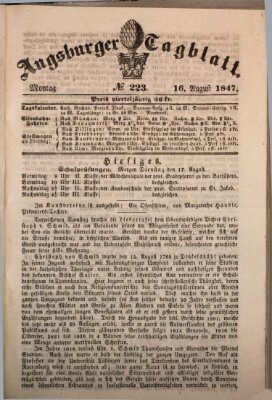 Augsburger Tagblatt Montag 16. August 1847