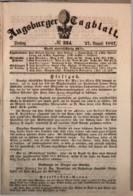 Augsburger Tagblatt Freitag 27. August 1847