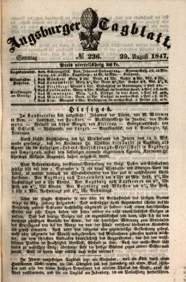 Augsburger Tagblatt Sonntag 29. August 1847