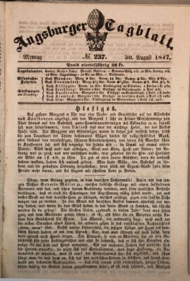 Augsburger Tagblatt Montag 30. August 1847