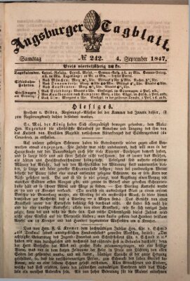 Augsburger Tagblatt Samstag 4. September 1847