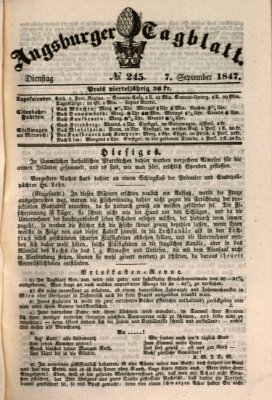 Augsburger Tagblatt Dienstag 7. September 1847