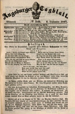 Augsburger Tagblatt Mittwoch 8. September 1847