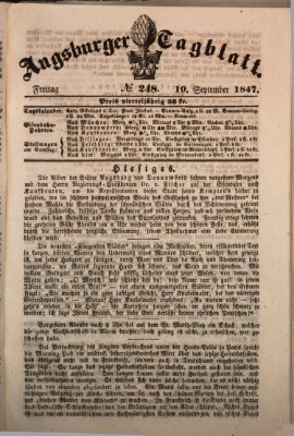 Augsburger Tagblatt Freitag 10. September 1847