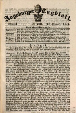 Augsburger Tagblatt Mittwoch 22. September 1847