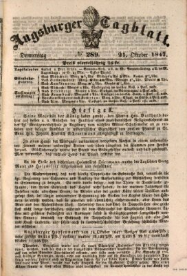 Augsburger Tagblatt Donnerstag 21. Oktober 1847