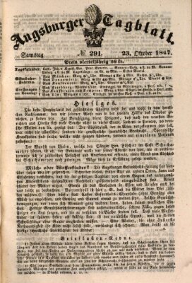 Augsburger Tagblatt Samstag 23. Oktober 1847