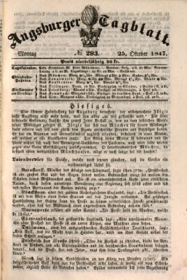 Augsburger Tagblatt Montag 25. Oktober 1847