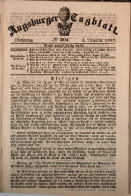 Augsburger Tagblatt Donnerstag 4. November 1847