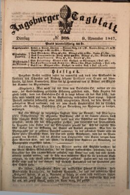 Augsburger Tagblatt Dienstag 9. November 1847