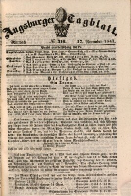 Augsburger Tagblatt Mittwoch 17. November 1847