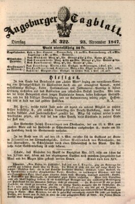 Augsburger Tagblatt Dienstag 23. November 1847