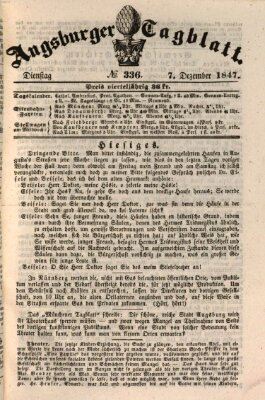 Augsburger Tagblatt Dienstag 7. Dezember 1847