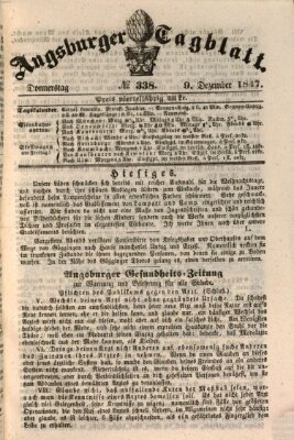 Augsburger Tagblatt Donnerstag 9. Dezember 1847