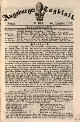 Augsburger Tagblatt Freitag 10. Dezember 1847