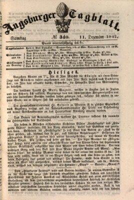 Augsburger Tagblatt Samstag 11. Dezember 1847