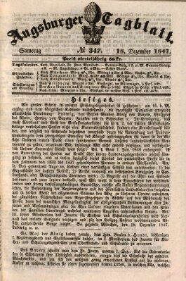 Augsburger Tagblatt Samstag 18. Dezember 1847