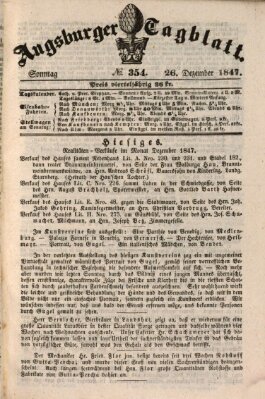 Augsburger Tagblatt Sonntag 26. Dezember 1847