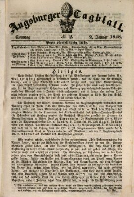 Augsburger Tagblatt Sonntag 2. Januar 1848