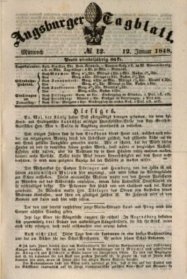 Augsburger Tagblatt Mittwoch 12. Januar 1848