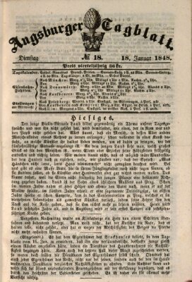 Augsburger Tagblatt Dienstag 18. Januar 1848