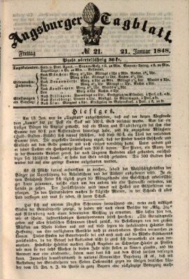 Augsburger Tagblatt Freitag 21. Januar 1848