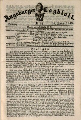 Augsburger Tagblatt Samstag 22. Januar 1848