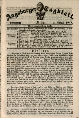 Augsburger Tagblatt Donnerstag 3. Februar 1848