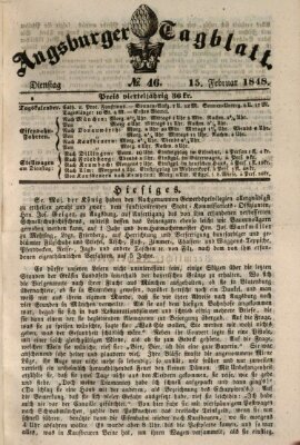 Augsburger Tagblatt Dienstag 15. Februar 1848