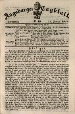Augsburger Tagblatt Donnerstag 17. Februar 1848