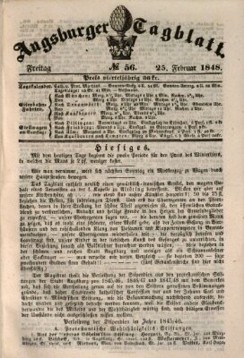 Augsburger Tagblatt Freitag 25. Februar 1848