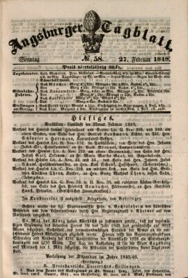 Augsburger Tagblatt Sonntag 27. Februar 1848