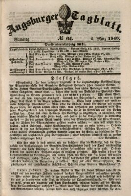 Augsburger Tagblatt Samstag 4. März 1848