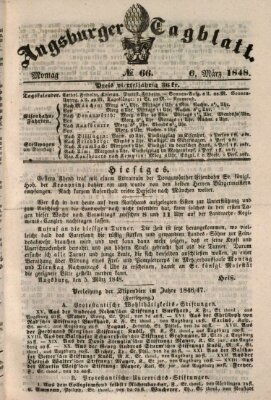 Augsburger Tagblatt Montag 6. März 1848