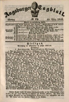 Augsburger Tagblatt Montag 13. März 1848