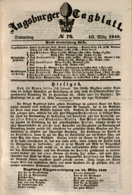 Augsburger Tagblatt Donnerstag 16. März 1848