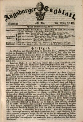 Augsburger Tagblatt Samstag 18. März 1848