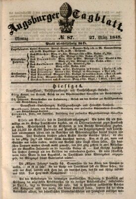 Augsburger Tagblatt Montag 27. März 1848