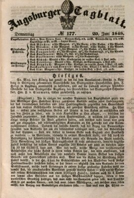 Augsburger Tagblatt Donnerstag 29. Juni 1848