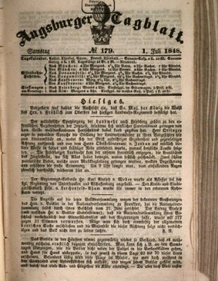 Augsburger Tagblatt Samstag 1. Juli 1848