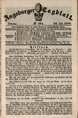 Augsburger Tagblatt Sonntag 16. Juli 1848