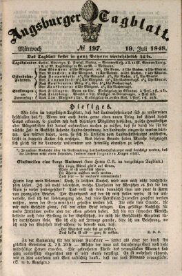 Augsburger Tagblatt Mittwoch 19. Juli 1848