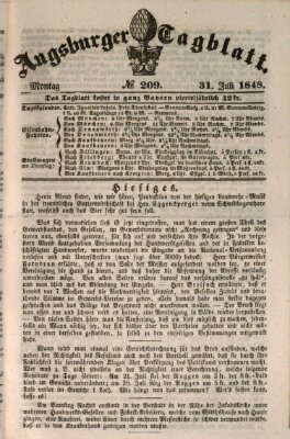 Augsburger Tagblatt Montag 31. Juli 1848