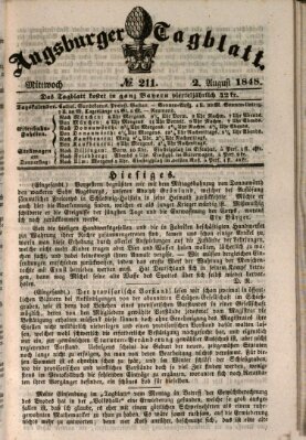 Augsburger Tagblatt Mittwoch 2. August 1848