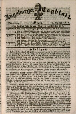 Augsburger Tagblatt Donnerstag 3. August 1848