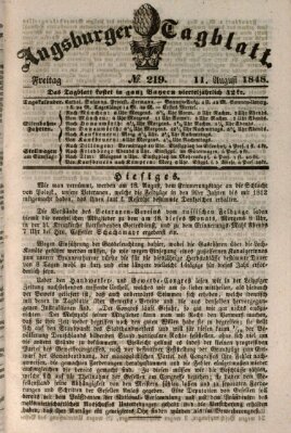 Augsburger Tagblatt Freitag 11. August 1848